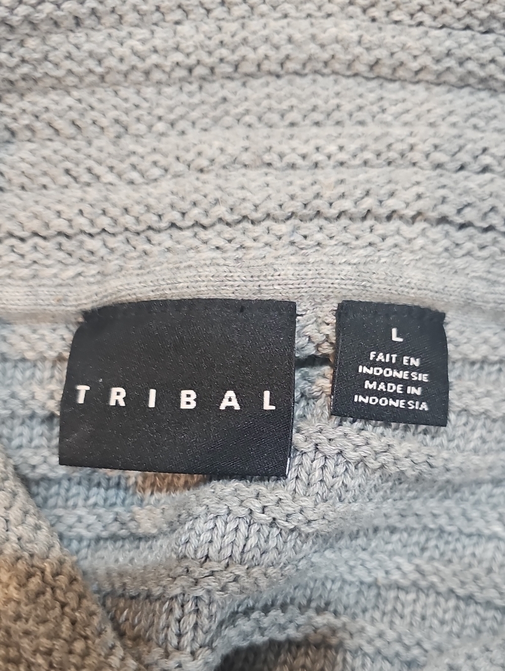 Tribal Light Gray Ribbed Button-Front Cape Jacket - Picture 4 of 5